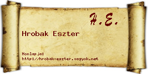 Hrobak Eszter névjegykártya